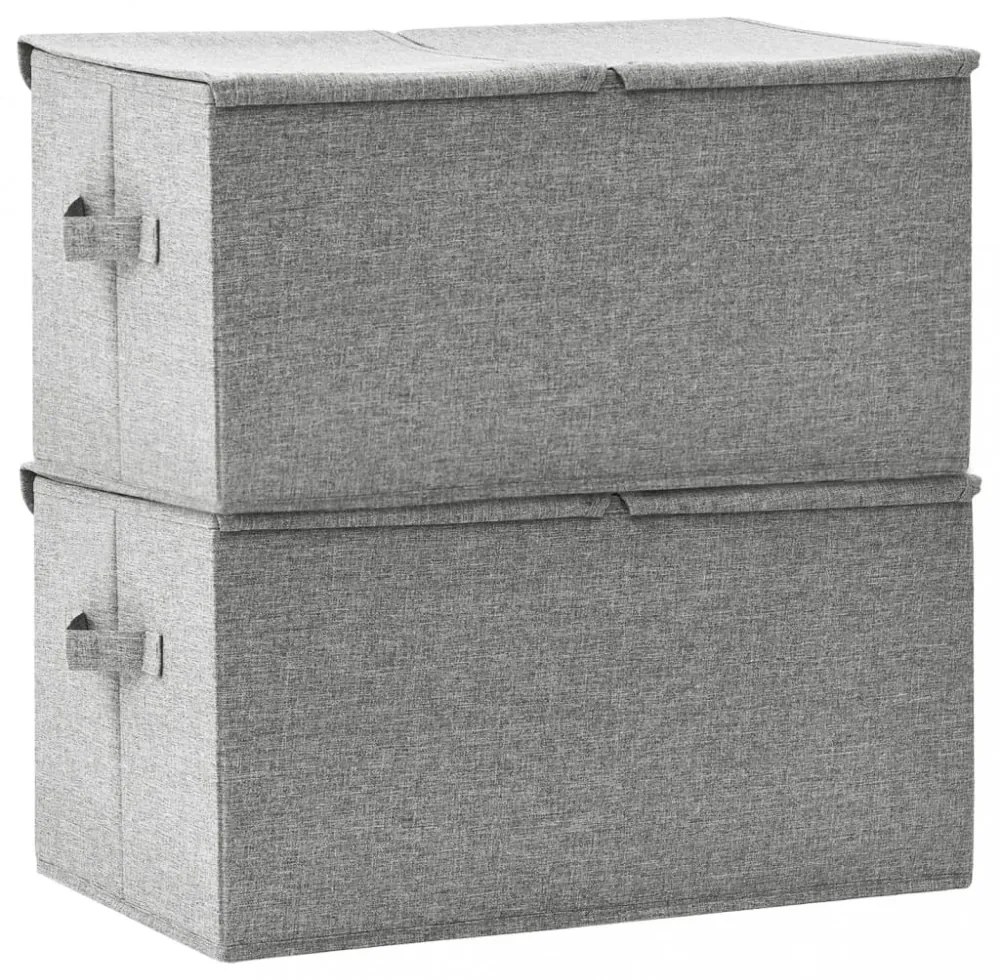 2 db szürke szövet tárolódoboz 50 x 30 x 25 cm