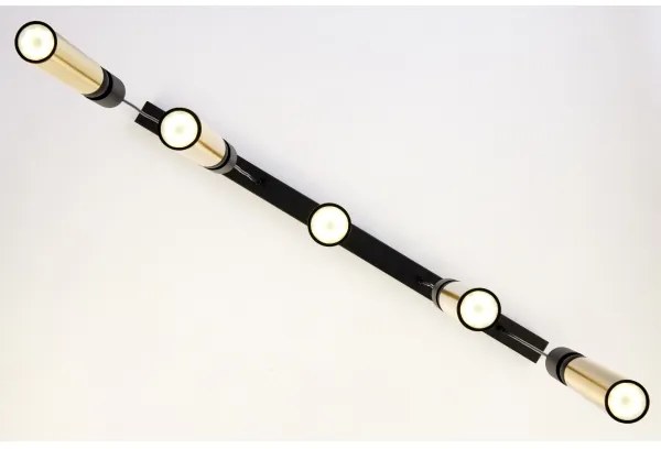 Jupiter 2012 - Csillár zsinóron ALAS 5xGU10/10W/230V fekete/arany