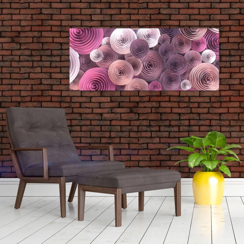 Absztrakt kép Rózsa virága (120x50 cm)