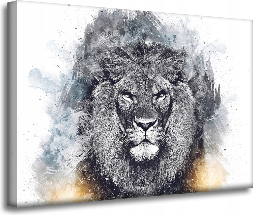 Vászonkép Absztrakt Fekete Veszélyes Oroszlán 70x50 cm Ideális ajándék