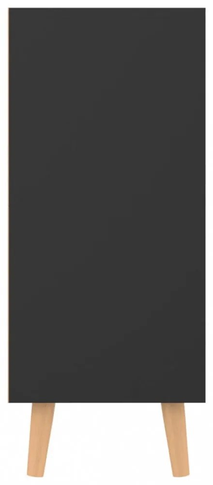 magasfényű fekete szerelt fa tálalószekrény 90 x 30 x 72 cm