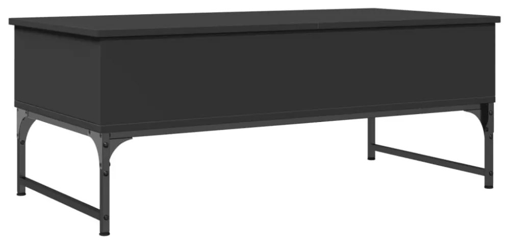 fekete szerelt fa és fém dohányzóasztal 100 x 50 x 40 cm