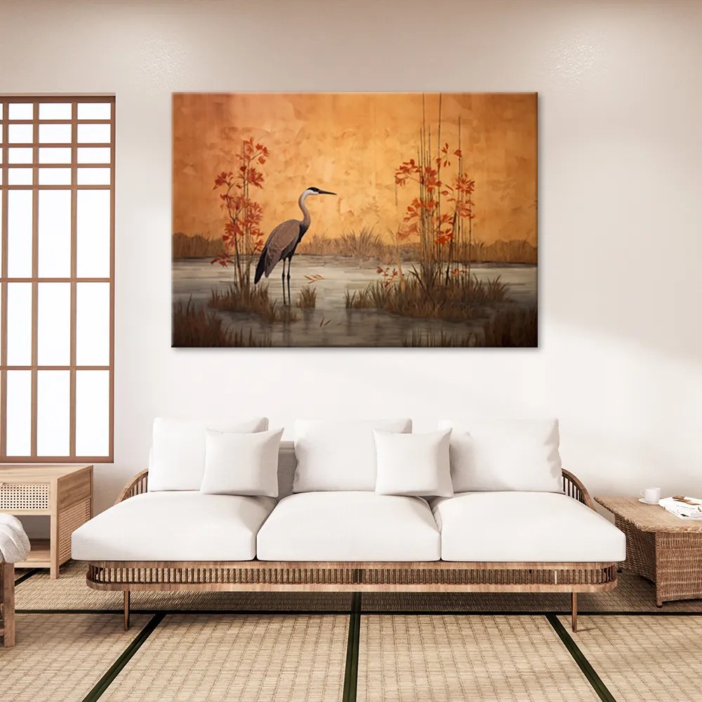 Gario Vászonkép Keleti daru a vízben Méret: 120 x 80 cm