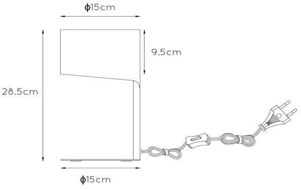 Lucide 45504/01/31 - Asztali lámpa KNULLE 1xE14/40W/230V fehér
