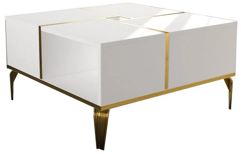 Dohányzóasztal Nirvana - White, Gold