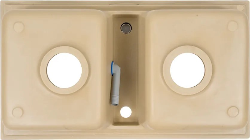 Tia szögletes két medencés gránit mosogató bézs