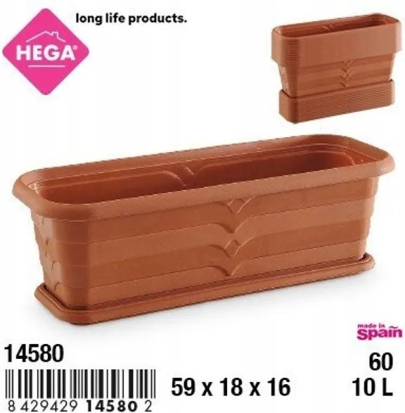 Téglalap alakú virágtartó állvánnyal 59cm 1db