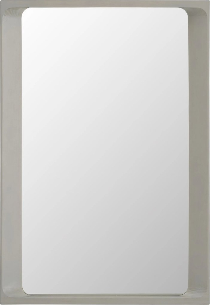 Muuto Arced Fali tükör fa keretben 80 cm Világosszürke