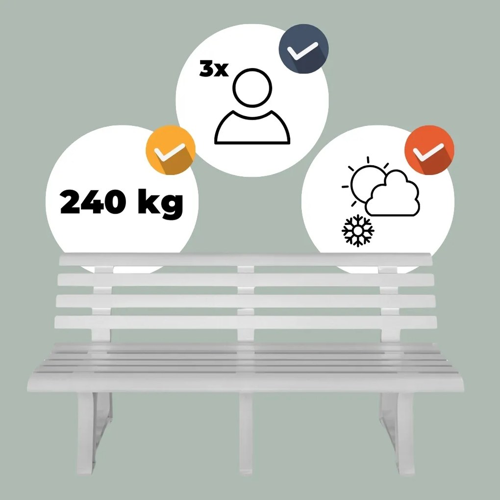 ORCHIDEA kerti pad, 145x49x74cm, fehér I.P.A.E-Progarden