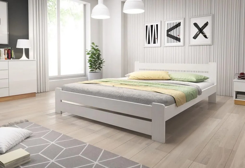 P/ HEUREKA ágy + matrac + ágyrács AJÁNDÉK, 140x200 cm, fehér