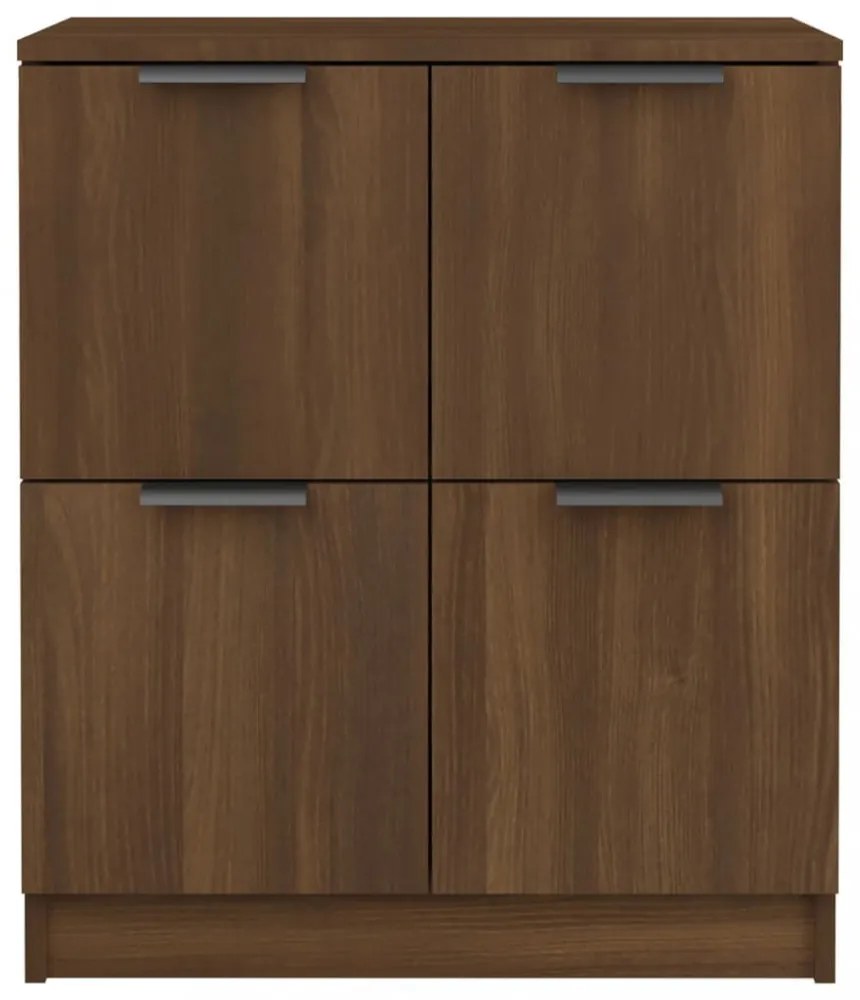 vidaXL 2 db barna tölgyszínű szerelt fa tálalóasztal 60 x 30 x 70 cm