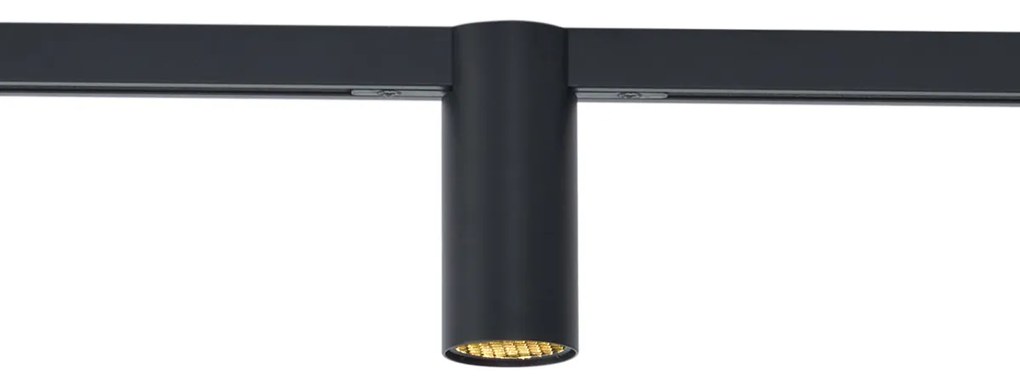 Modern fekete spotlámpa 1 fázisú sínrendszerhez GU10 35mm - Slimline Nubee Honey