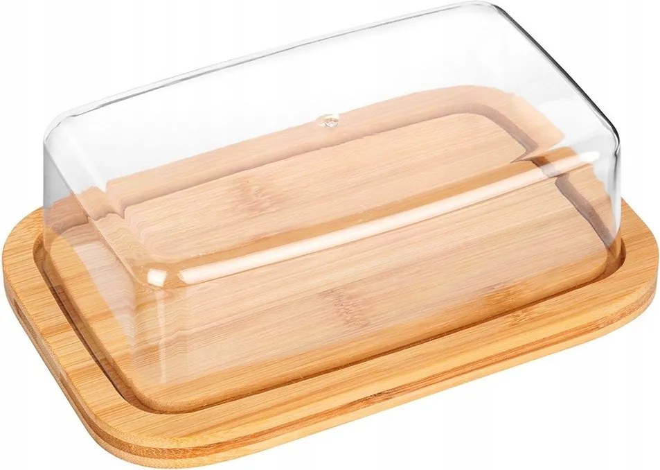 Bambusz vajtartó konyhai tároló doboz vaj tárolására