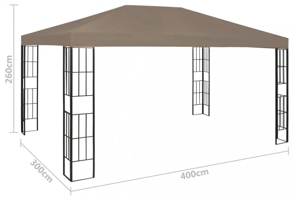 tópszínű pavilon 4 x 3 m