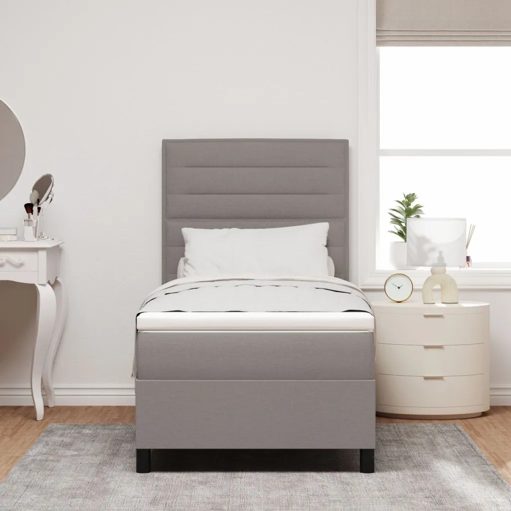 Box Spring Ágy Matraccal Bézs 80x200 cm Szövet
