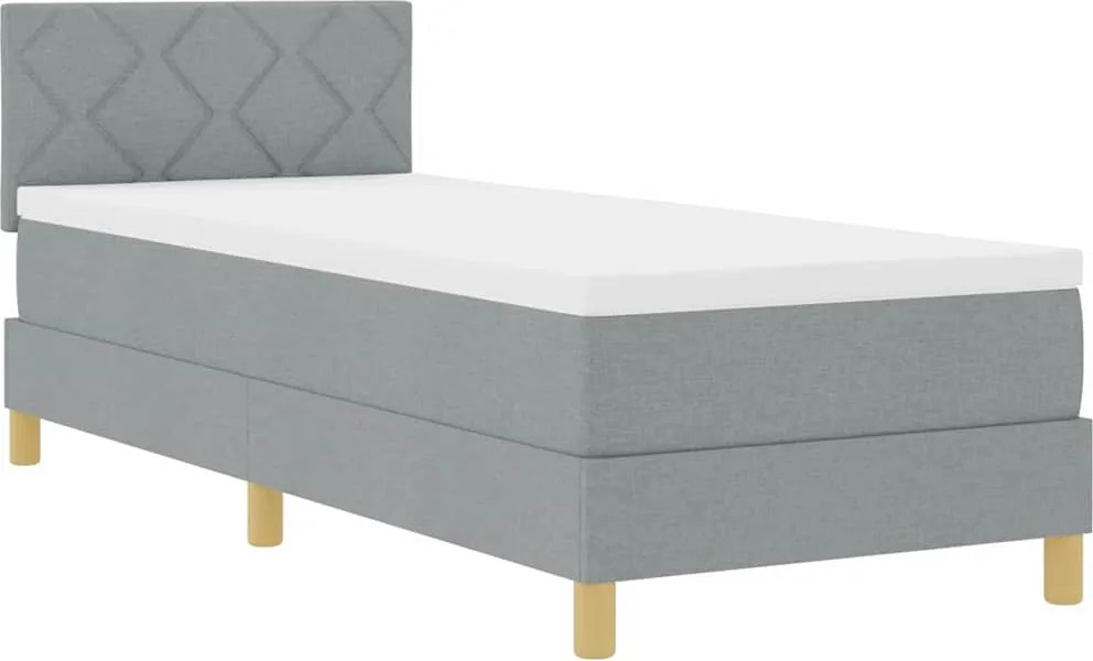 vidaXL LED Box Spring Ágy matracmal Világosszürke 80 x 200 cm szövet