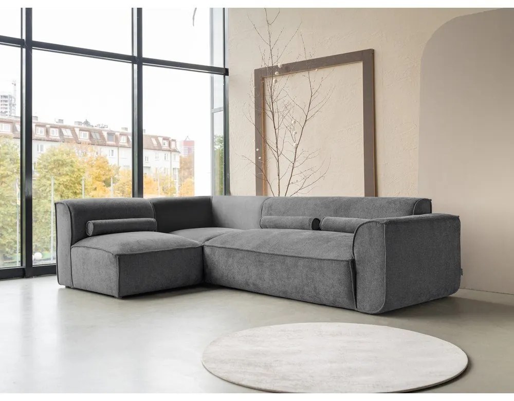 Szürke sarokkanapé (bal oldali) Flex Felix – Miuform