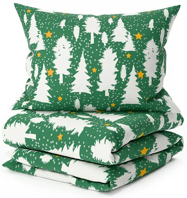 Pamut ágynemű EVERGREEN DREAMS zöld Ágyneműhuzat mérete: 70 x 90 cm | 140 x 200 cm