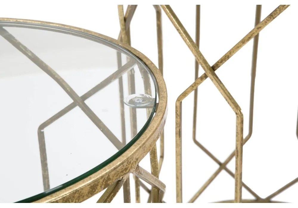 Kerek tárolóasztal szett üveg asztallappal, 2 db-os ø 42 cm Tunisi – Mauro Ferretti