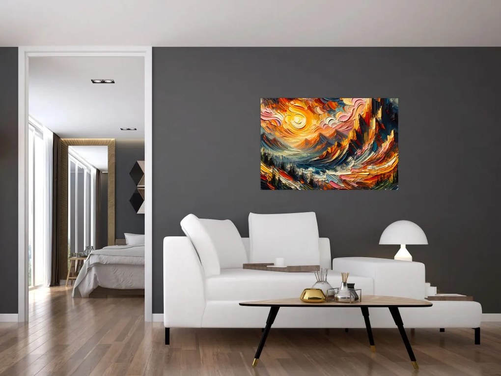 Kép - Hegyek, melyeket napfény ölel (90x60 cm)