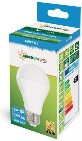 Toolight Szerszámlámpa, LED izzó E27 230V, 9W, 980lm, 6000K, WOJ+14612, hideg fehér, OSW-02221