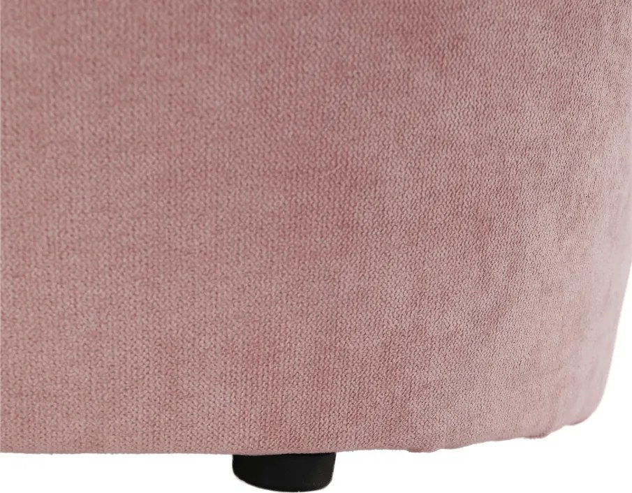 Klub fotel puffal, rózsaszín, ROSE