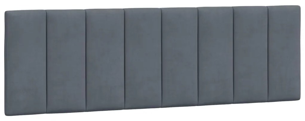 sötétszürke bársony ágykeret LED-es világítással 160 x 200 cm