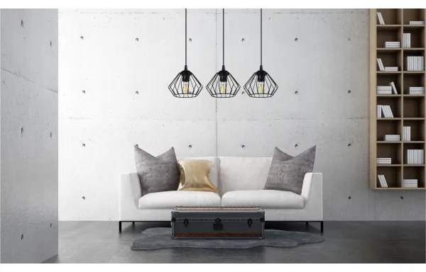 Csillár zsinóron CEED 3xE27/60W/230V fekete