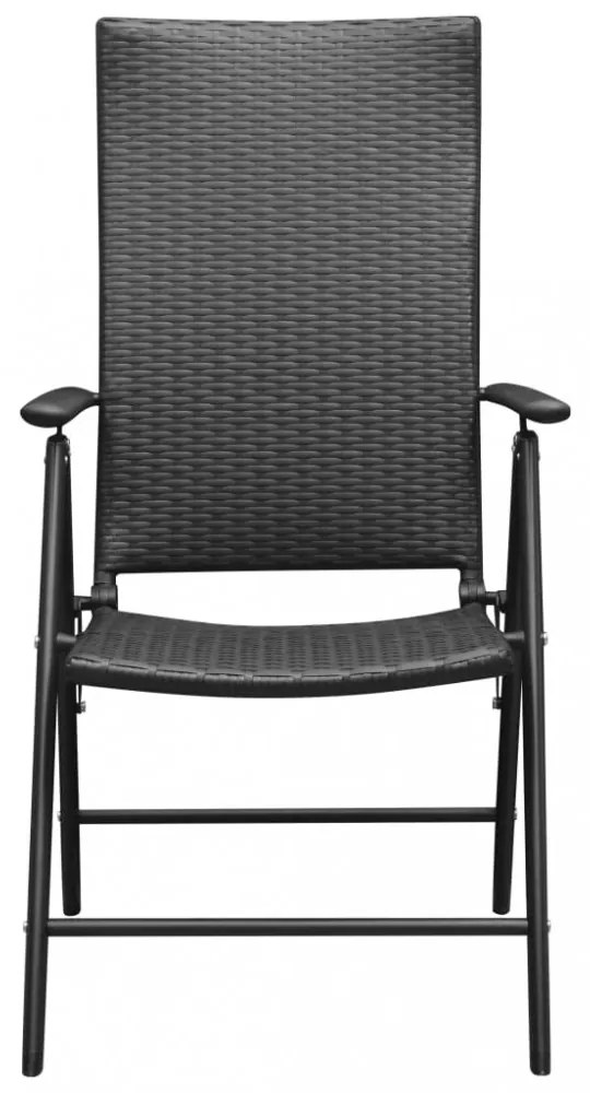 4 db fekete polyrattan kerti szék