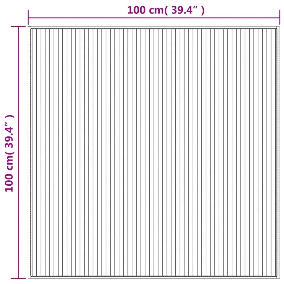 fekete bambusz négyzet alakú szőnyeg 100 x 100 cm