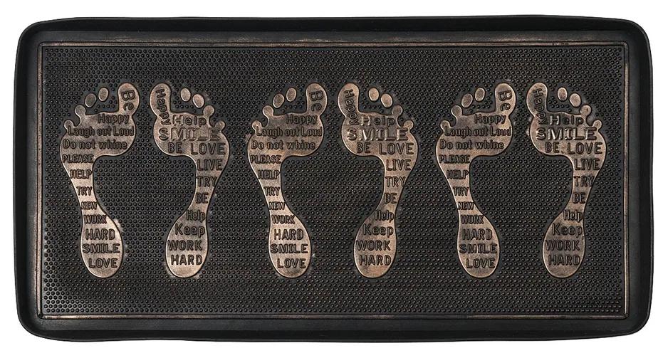 Cipő csepegtető tálca, gumiból, bronz patina, 75 x 40 cm