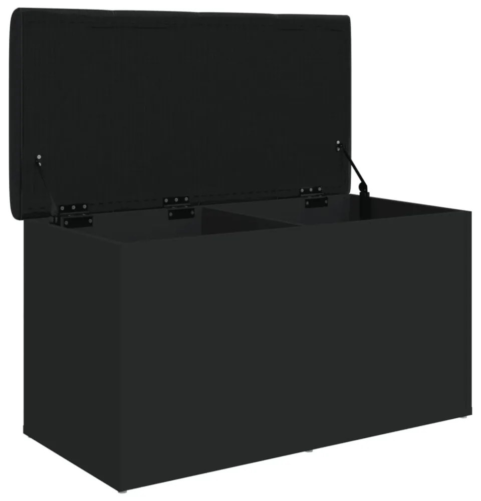fekete szerelt fa tárolópad 82 x 42 x 45 cm
