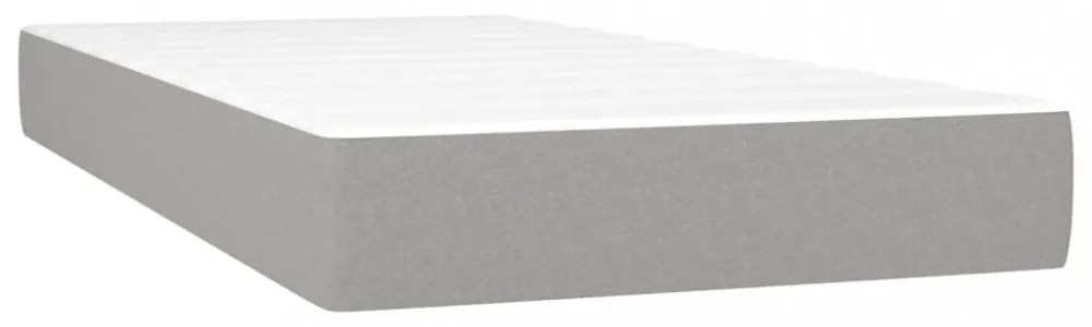 világosszürke szövet rugós és LED-es ágy matraccal 200x200 cm