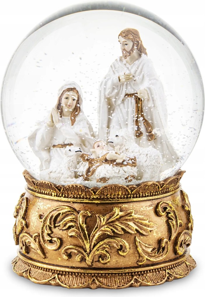 Karácsonyi üveggömb Karácsony Arany Betlehem Hó