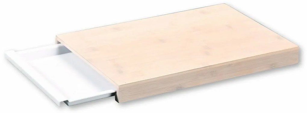 Kesper 57352 Vágódeszka tárolóedénnyel, fehér, 38x 25,5 x 3,5 cm