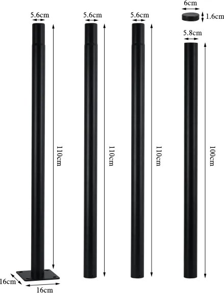 BRILAGI-LED kültéri utcai lámpa 4 m-es oszloppal URBANSPARK LED/120W/230V fekete IP65