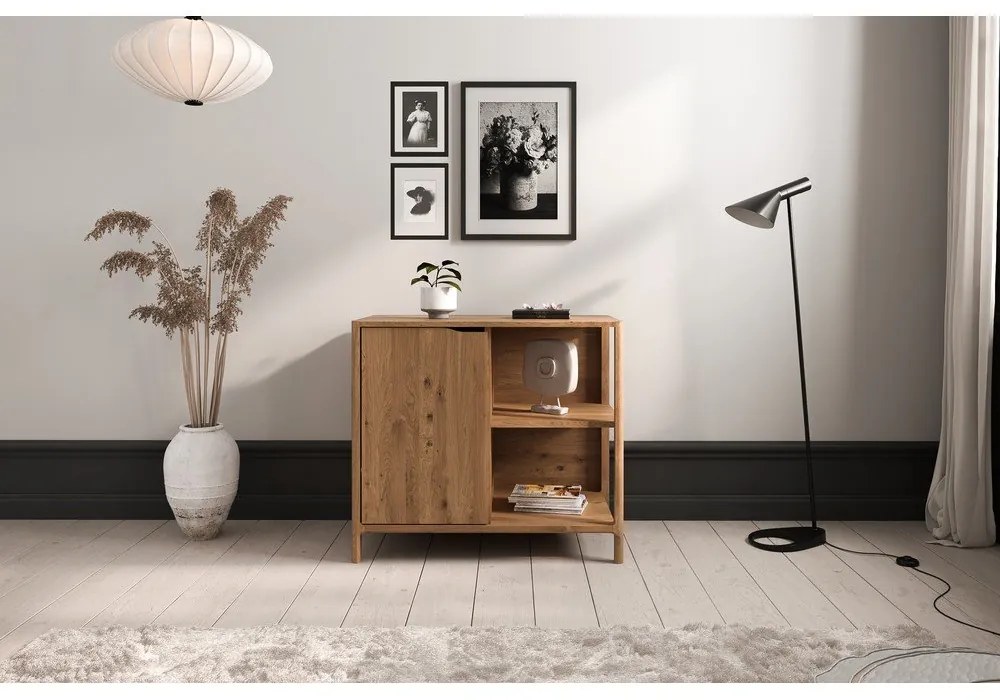 Natúr színű tölgyfa szekrény 95x80 cm Twig – The Beds