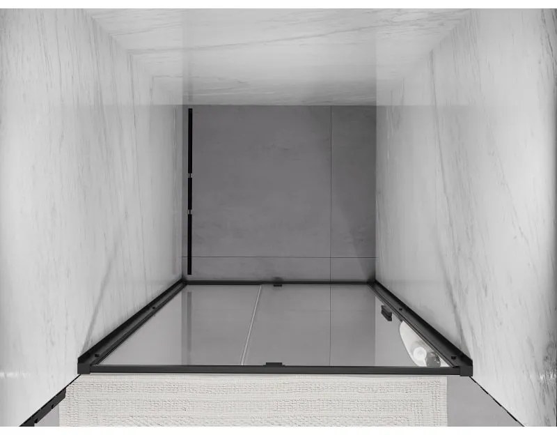 Mexen Exo, 1 szárnyú ajtó nyitáshoz 110x200 cm, 6mm átlátszó üveg, fekete profil, 819-110-000-70-00