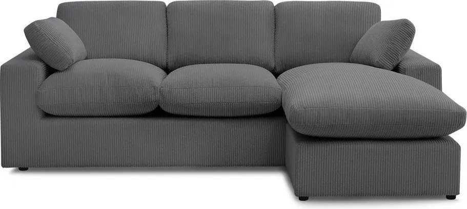 Sötétszürke kordbársony sarokkanapé Belair – Bobochic Paris