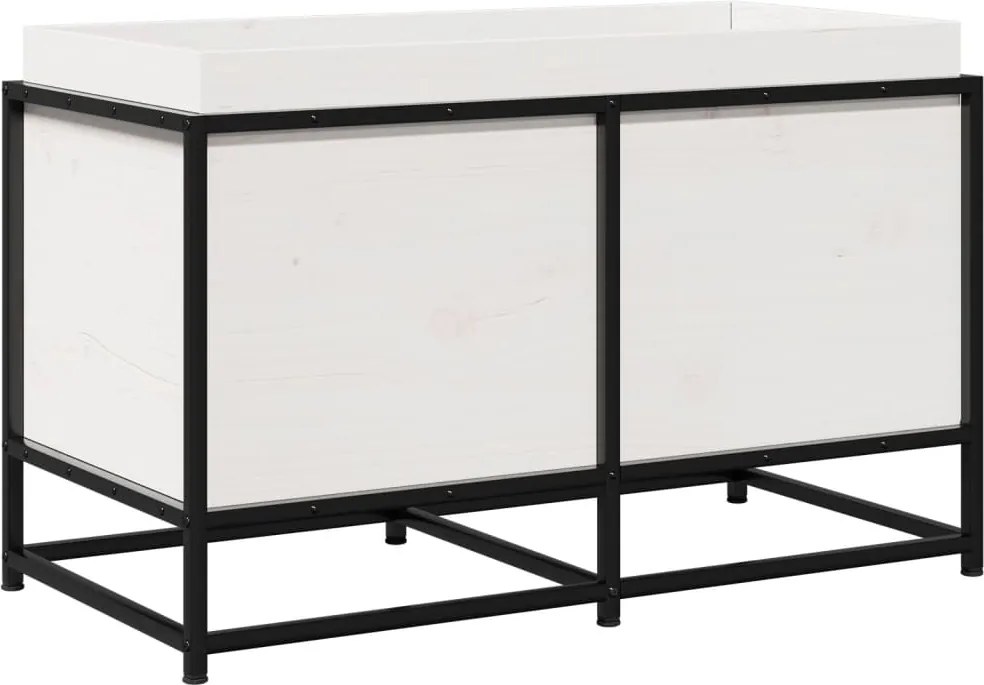 vidaXL fehér tömör fenyőfa kerti virágláda 80 x 40 x 50 cm