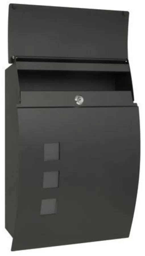 Postaláda BK 931, ablakos, fekete