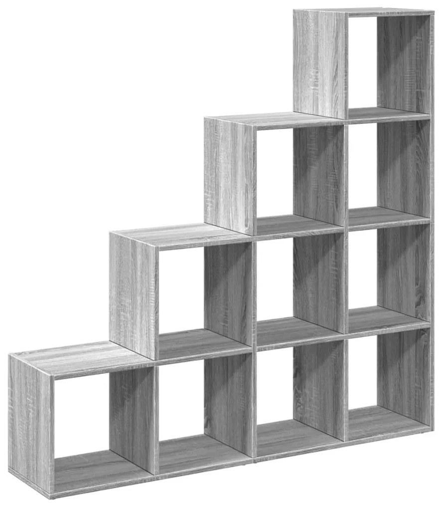 4 szintes szürke sonoma elválasztó könyvespolc 131,5x29x131,5cm