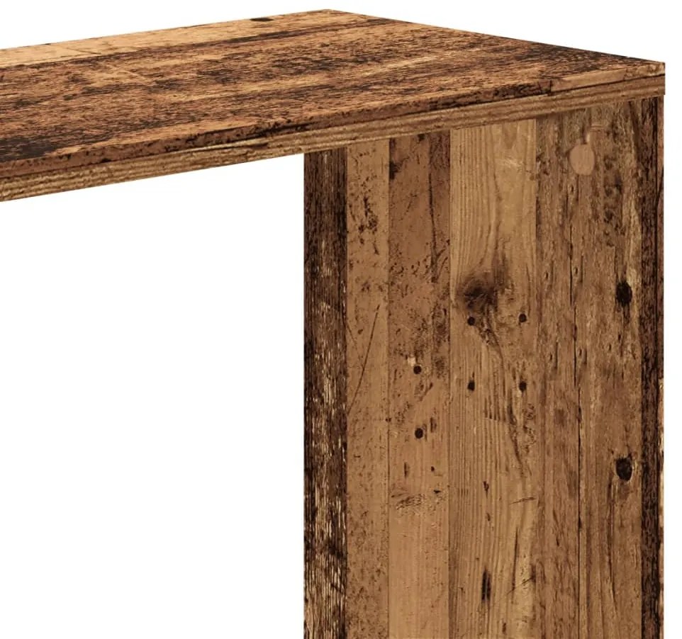 5 szintes antik fa színű fa könyvespolc 45 x 23,5 x 162,5 cm