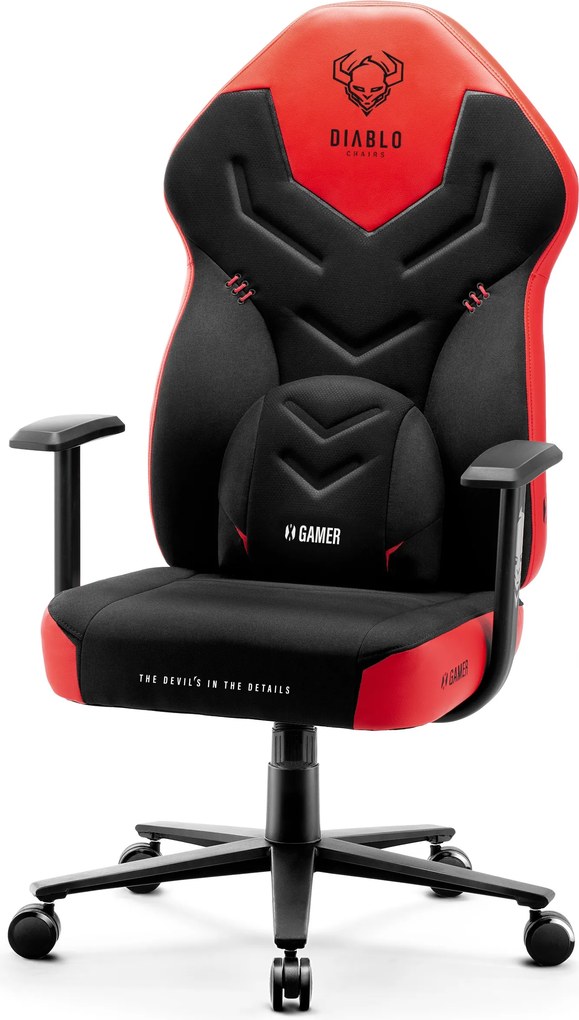 Gamer szék műbőr Normal Size, piros-fekete: Diablo X-Gamer 2.0 Deep Red