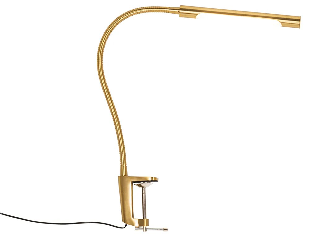 Szorító asztali lámpa sárgaréz, beépített LED-del és érintős dimmerrel - Lionard