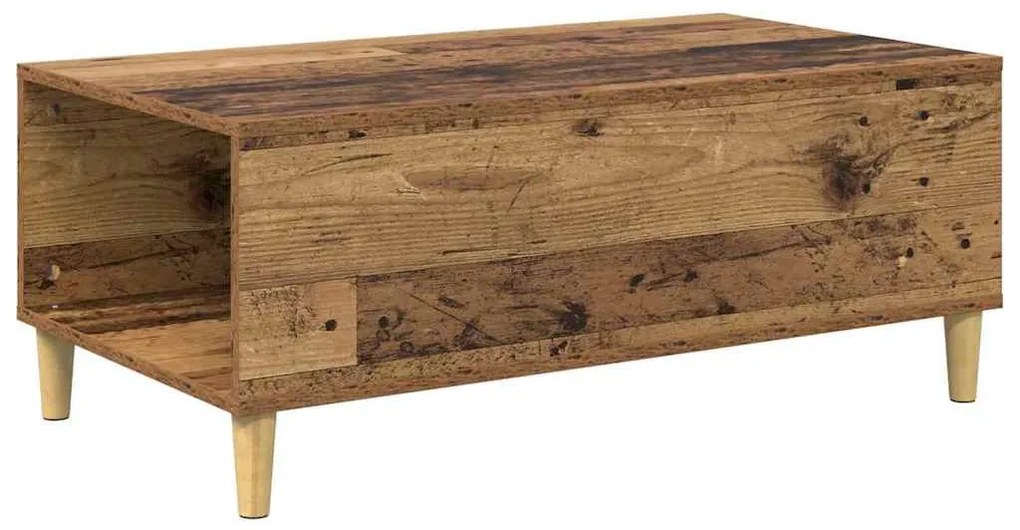 vidaXL Dohányzóasztal fiókkal Öreg fa 90 x 50 x 35 cm Faanyag