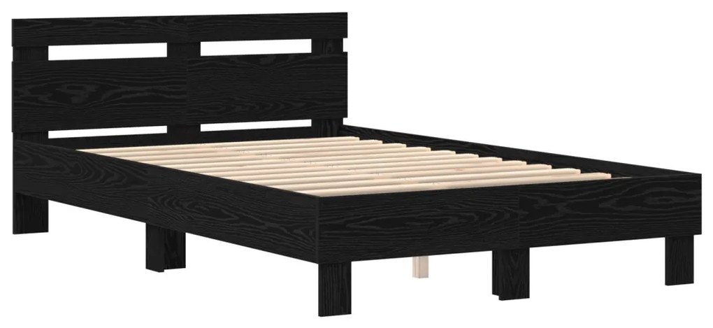 Tölgy ágykeret Fekete tölgy Szerelt fa 135 x 190 cm Tartós