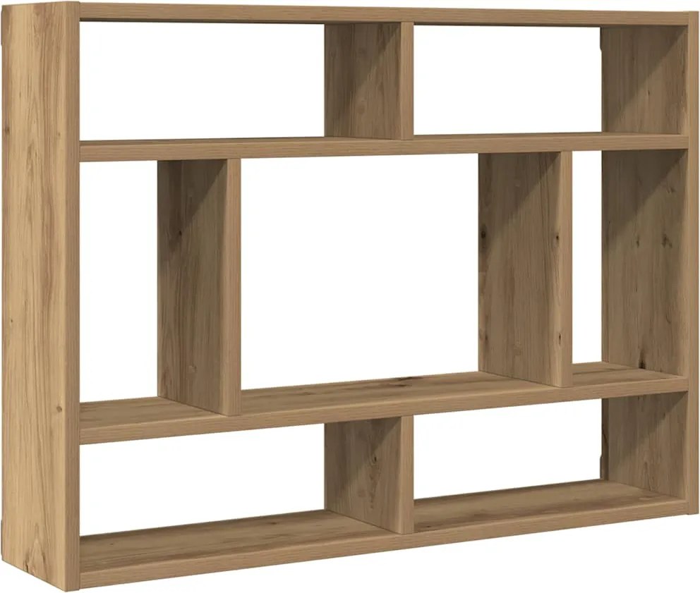 vidaXL kézműves tölgy színű szerelt fa fali polc 75 x 16 x 55 cm