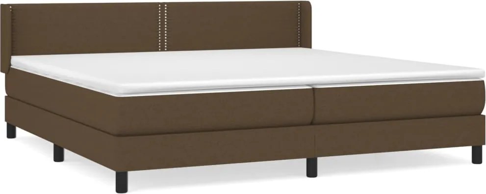 vidaXL sötétbarna szövet rugós ágy matraccal 200 x 200 cm