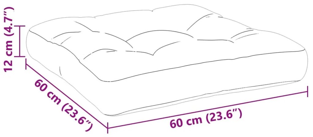 krémszínű szövet raklappárna 60 x 60 x 12 cm